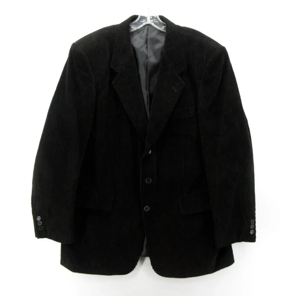 VINTAGE Oleg Cassini Sport Coat 44 Long Blazer Corduroy Jacket Outdoor